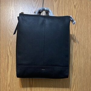 Fossil Black Leather Backpack
